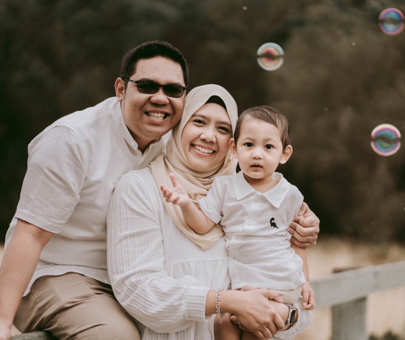Family portrait with a toddler